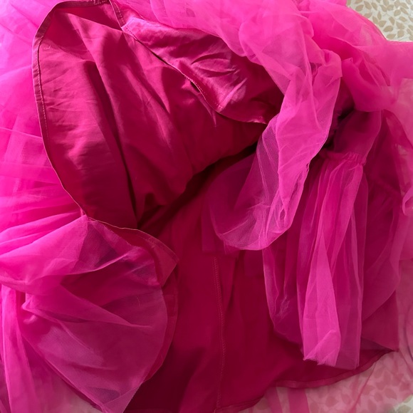 Lulu’s Rule the Runway Hot Pink BarbieCore Tulle Bustier Tiered MaxiDress NWOT M - Picture 11 of 15